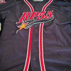 RP55 Navy and Red Button-Up Jersey